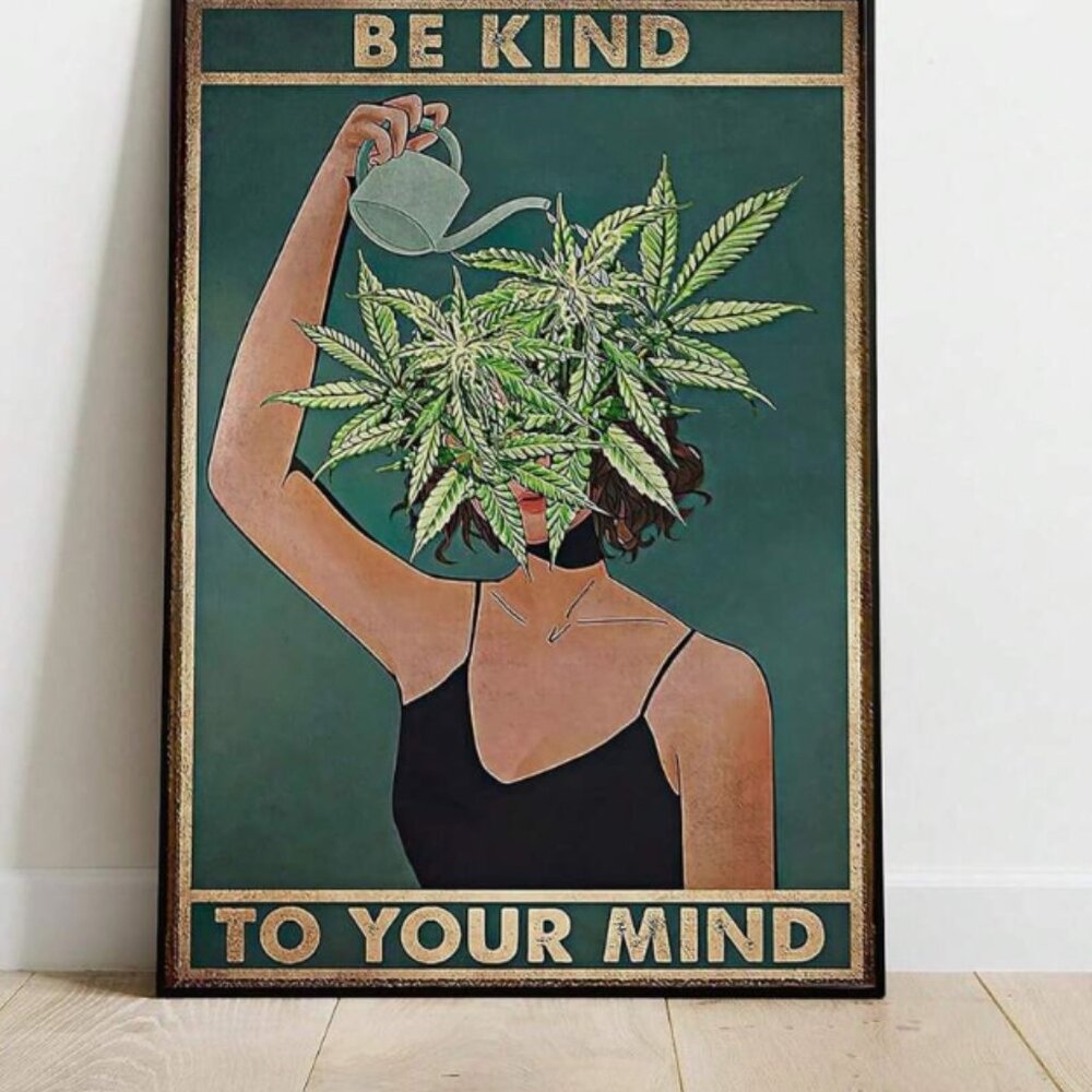 Vintage Be Kind To Your Mind Poster Mental Health Quote